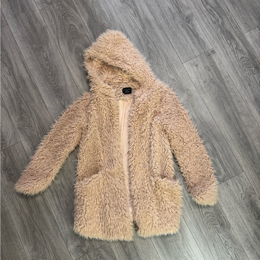 Love Tree Teddy Jacket in Light Pink